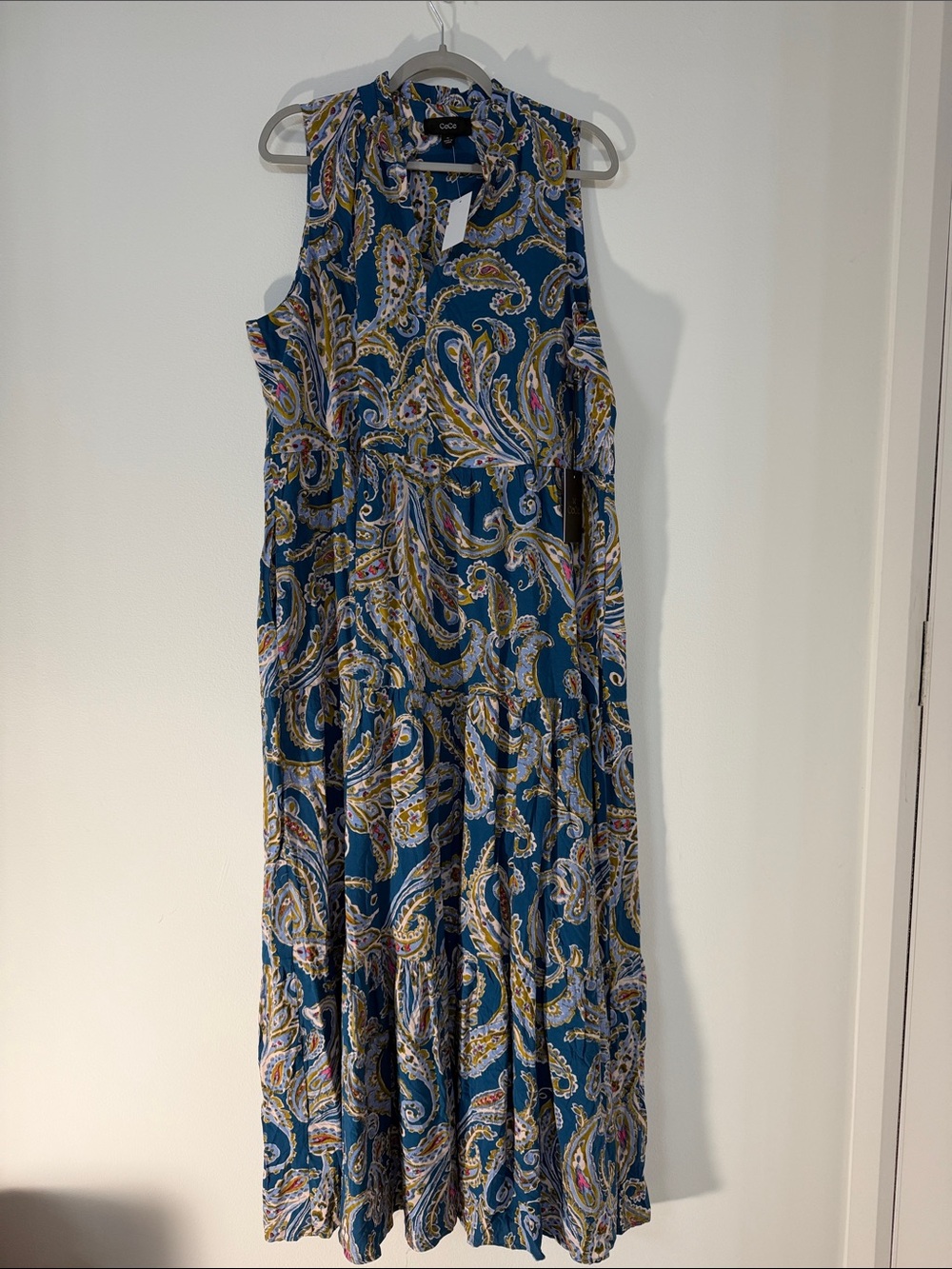 CeCe Teal Paisley Maxi Dress